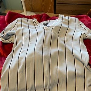 blue stripped dress shirt